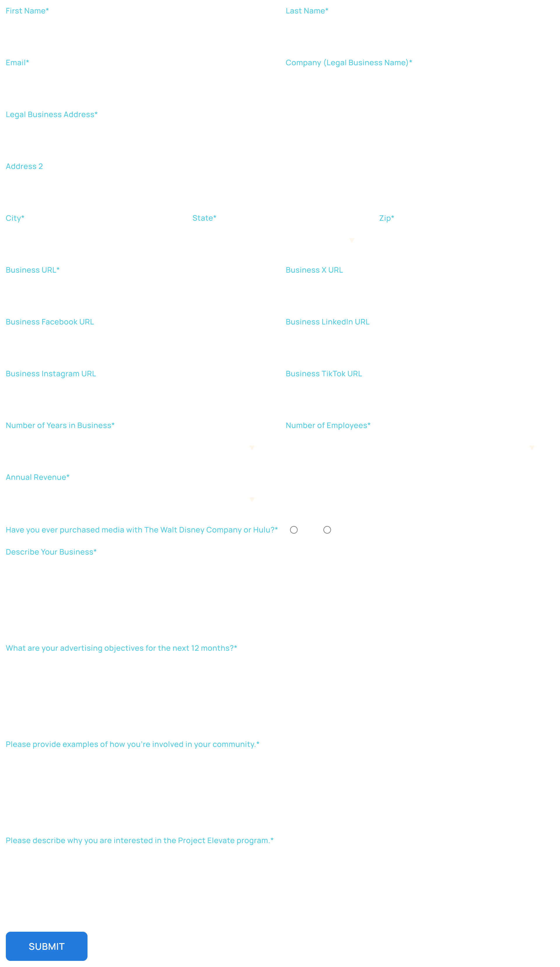 Application form placeholder